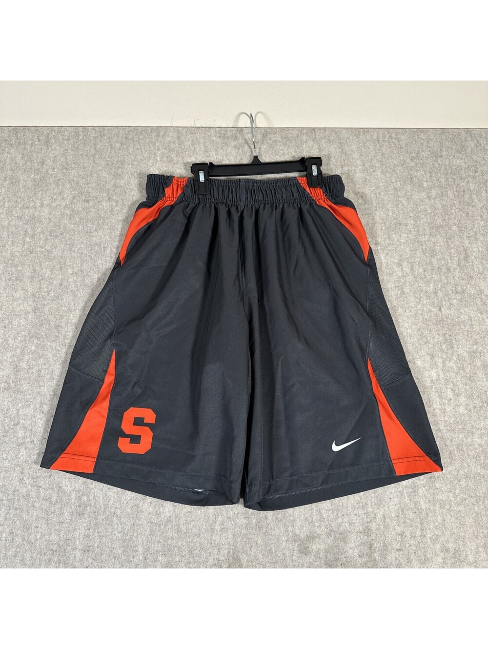 Nike Syracuse Basketball Shorts Mens Large NCAA Orangeman Dri Fit Gray